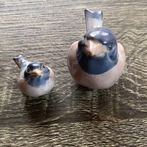 Dissing Keramik Denmark Two Bird Figurine Set Vintage Sparrow Hovedgaard